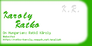 karoly ratko business card